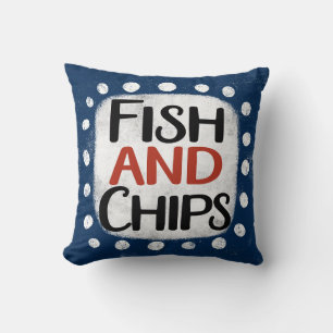 Cojín decorativo De Pescado Y Chips