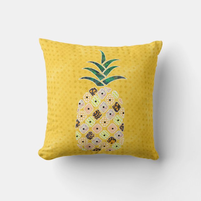 Cojín decorativo de piña tropical (Anverso)
