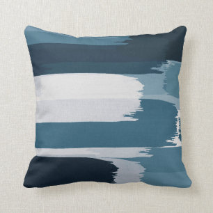 Cojín decorativo de pinceles azules verde azulados