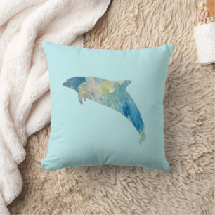 Cojín decorativo de pintura animal Dolphin Florida