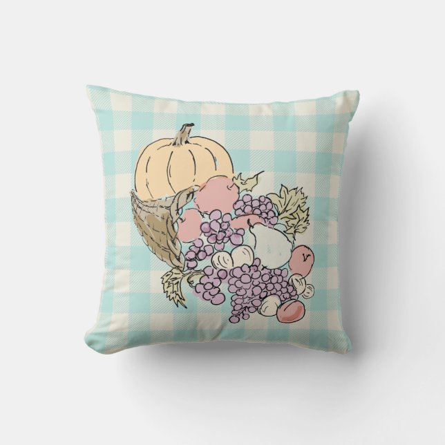 Cojín decorativo de pintura de calabaza de cosecha (Anverso)