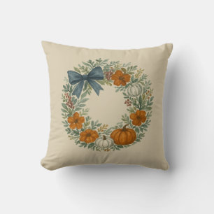 Cojín decorativo de pintura de calabaza gris Wreat