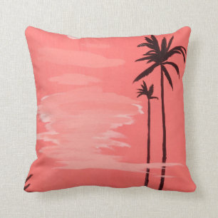 Cojín decorativo de pintura de palmeras altas