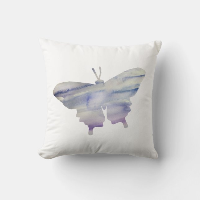 Cojín decorativo de pintura de silueta de mariposa (Anverso)