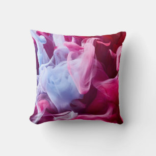 Cojín decorativo de pintura rosa y azul en polvo