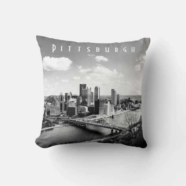 Cojín decorativo de Pittsburgh Skyline (Anverso)