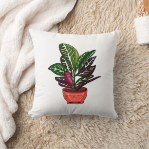 Cojín decorativo de planta dibujado por mano Calat