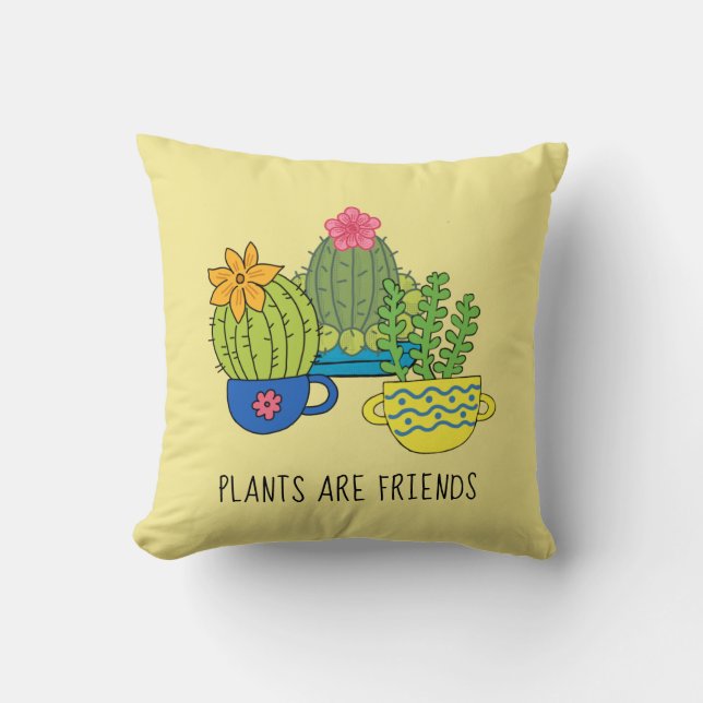 Cojín decorativo de plantas amigables (Anverso)