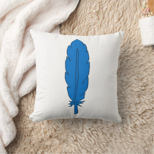 Cojín decorativo de plumas azules de clan SCA