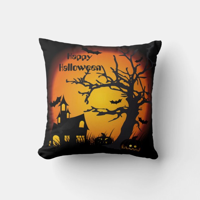 Cojín decorativo de poliéster de Halloween de 16"  (Anverso)