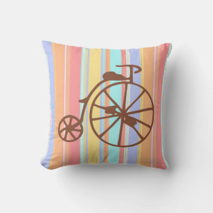 Cojín decorativo de poliéster retro en bicicleta 1
