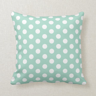 Cojín decorativo de Polkadot de la verde menta y