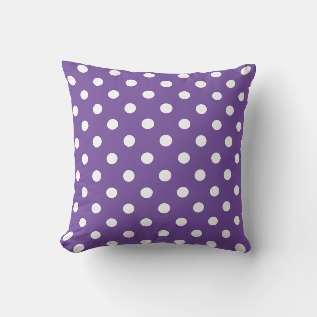 Cojín decorativo de punto de polka ultravioleta (Anverso)