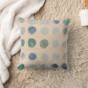 Cojín decorativo de puntos azul y verde