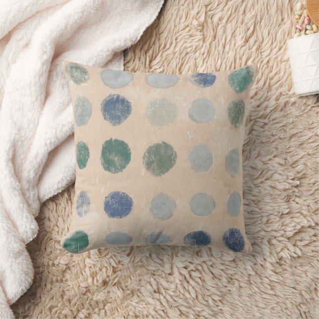 Cojín decorativo de puntos azul y verde (Manta)