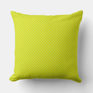 Cojín decorativo De Puntos De Polka Amarillo Y Bla