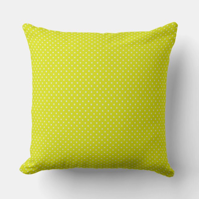 Cojín decorativo De Puntos De Polka Amarillo Y Bla (Anverso)
