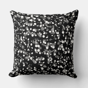 Cojín decorativo de puntos de polka blanco