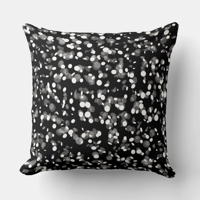 Cojín decorativo de puntos de polka blanco (Anverso)