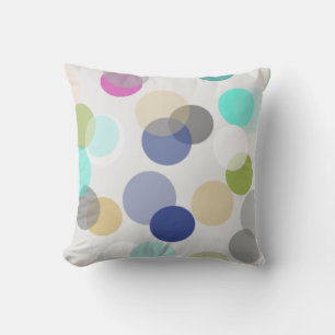 Cojín decorativo de puntos de polka multicolor