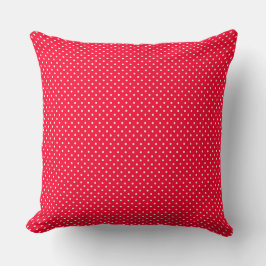Cojín decorativo De Puntos De Polka Rojo Y Blanco
