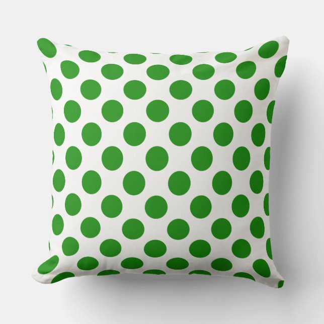 Cojín decorativo de puntos de polka verde personal (Anverso)