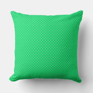 Cojín decorativo De Puntos De Polka Verde Y Blanco