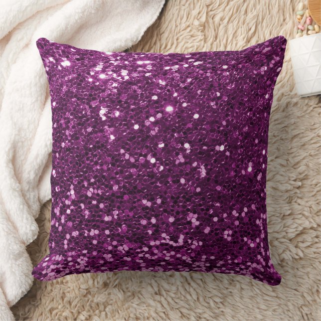 Cojín decorativo de Purpurina Purple Faux Sequin (Manta)