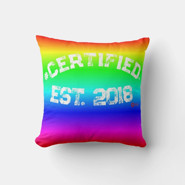 COJÍN DECORATIVO DE RAINBOW CERTIFICADO (Anverso)