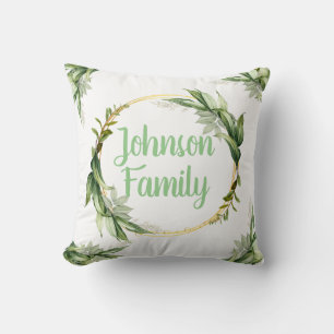 Cojín decorativo de ramas de olivo floridas