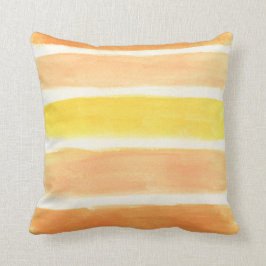 Cojín decorativo de rayas blancas y naranja
