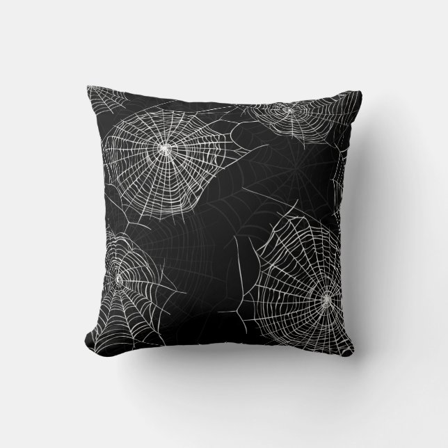Cojín decorativo de rayas blancas y negras Spiderw (Anverso)