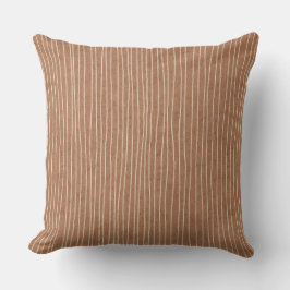 Cojín decorativo de rayas pálidas de caramelo marr