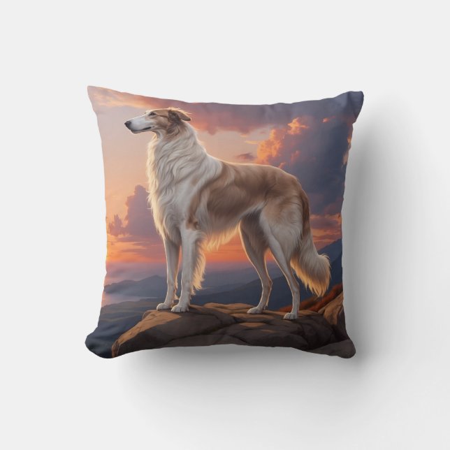 Cojín decorativo de raza elegante de Borzoi (Anverso)