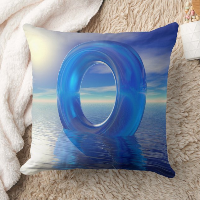 Cojín decorativo de reflexión azul (Manta)