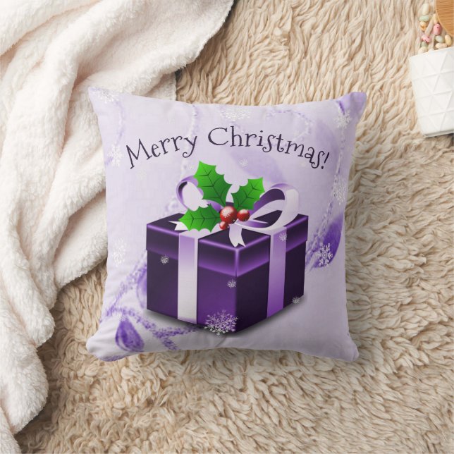 Cojín decorativo de regalo de Navidades morados (Manta)