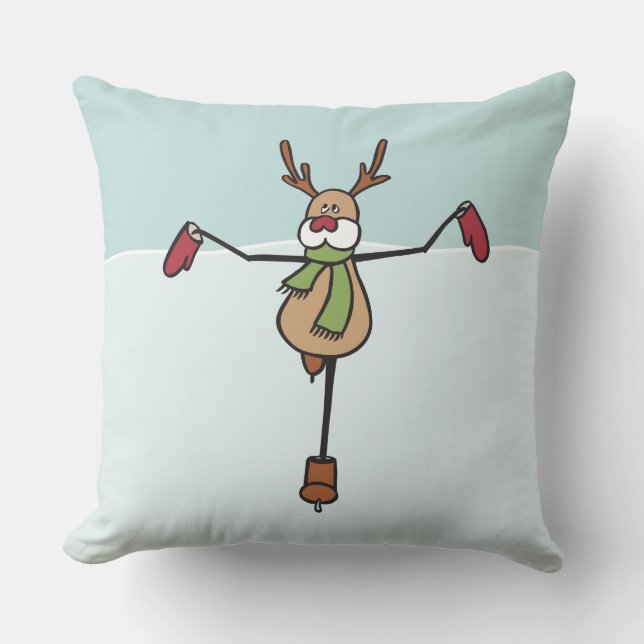 Cojín decorativo de renos de baile lindo (Anverso)