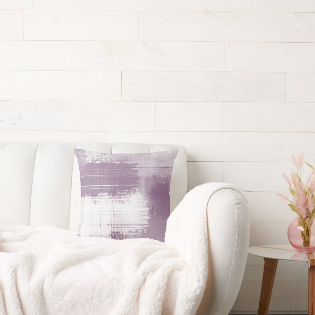 Cojín decorativo de resumen blanco malva suave (Sofá)