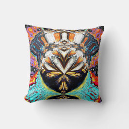 Cojín decorativo de resumen multicolor rojo y azul