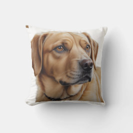 Cojín decorativo de retrato de perro hiperrealista
