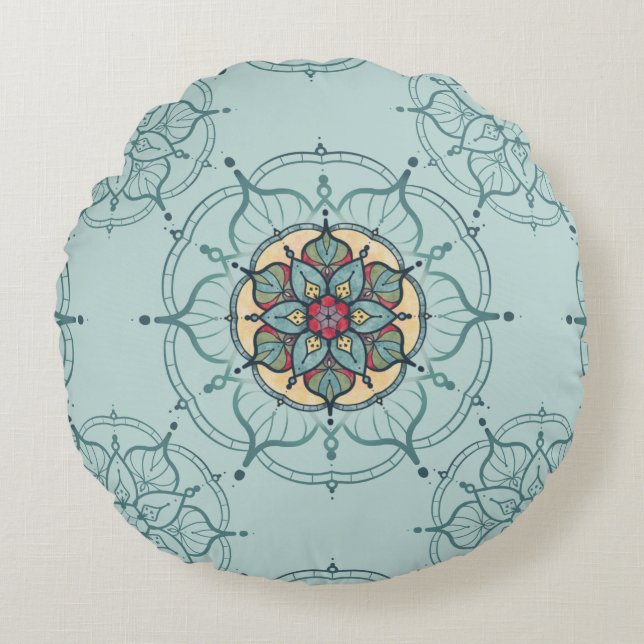 Cojín decorativo de Ronda Mandala (Anverso)