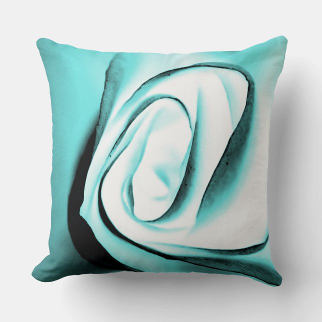 Cojín decorativo de Rosa brillante verde marino (Anverso)