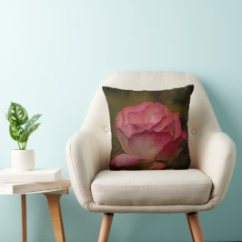 Cojín decorativo de rosa profundo texturizado