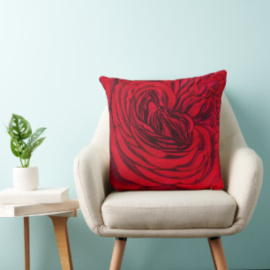 Cojín decorativo de rosa rojo vintage - Floral clá