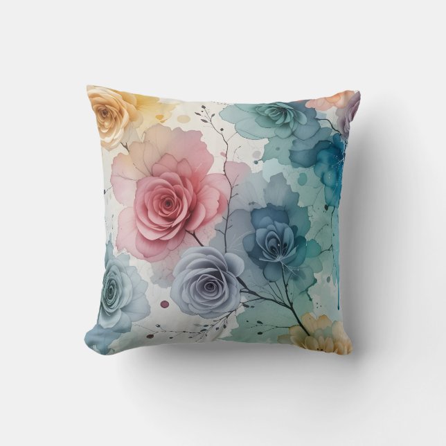 Cojín decorativo de Rosas de época (Anverso)