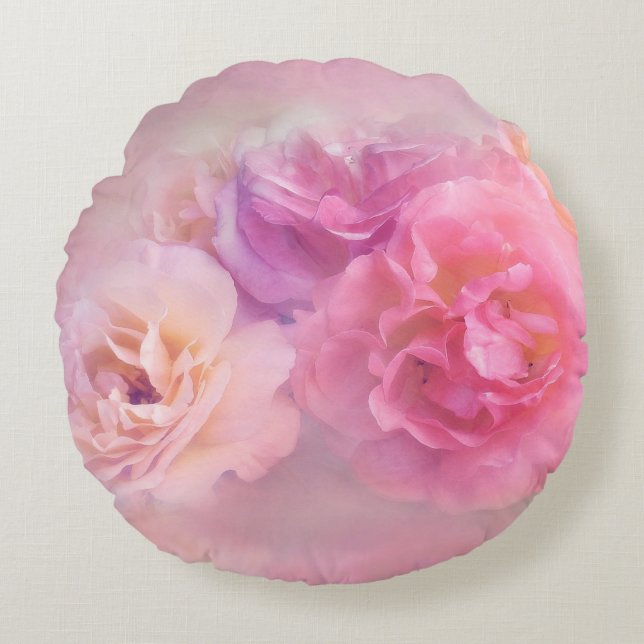 Cojín decorativo de Rosas Dreamy Pastel (Anverso)