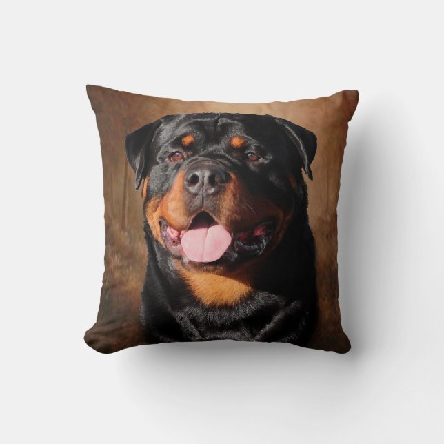 Cojín decorativo de Rottweiler (Anverso)
