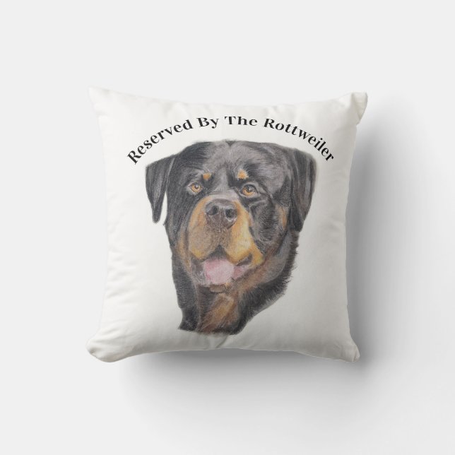 Cojín Decorativo de Rottweiler en Pastel Suave (Anverso)