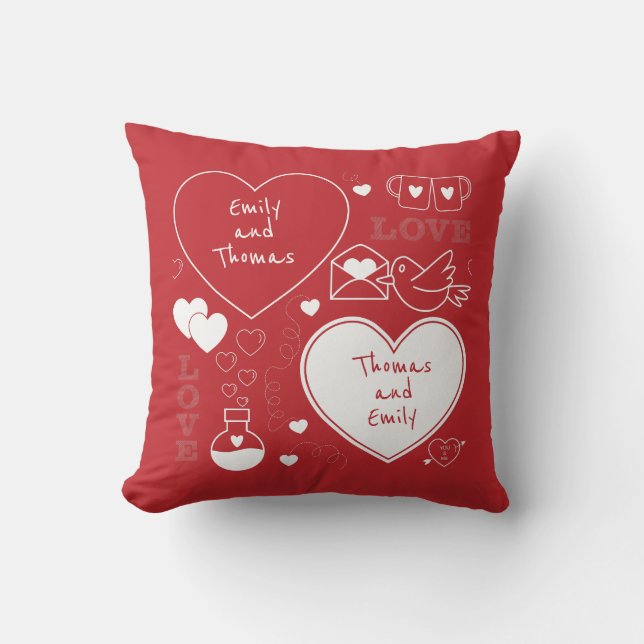 Cojín decorativo de San Valentín Pillow - Blanco s (Anverso)