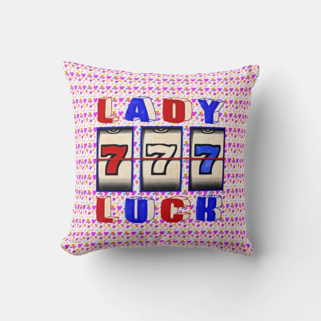 Cojín decorativo de señora Luck Slots (Anverso)